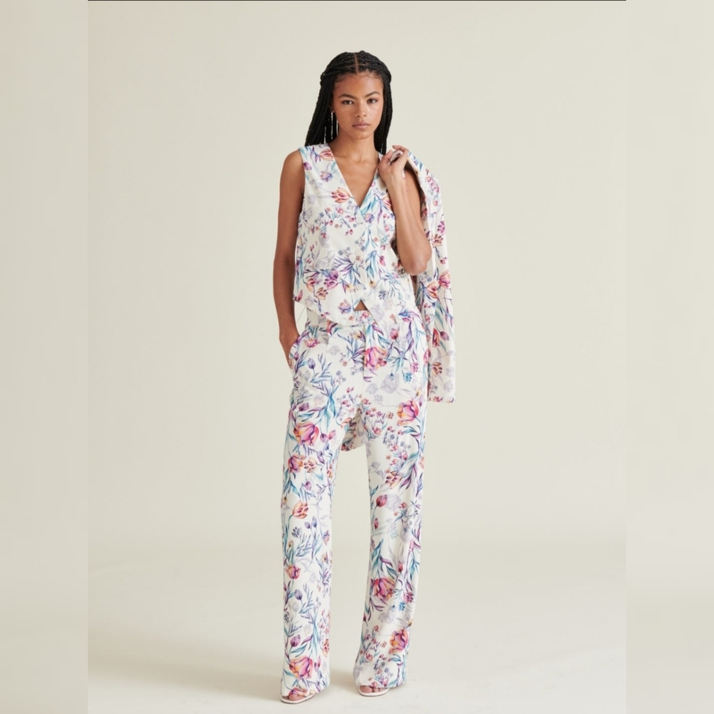 Steve Madden Wide Leg Floral Denia Dress‎ Pants Women's Size Large